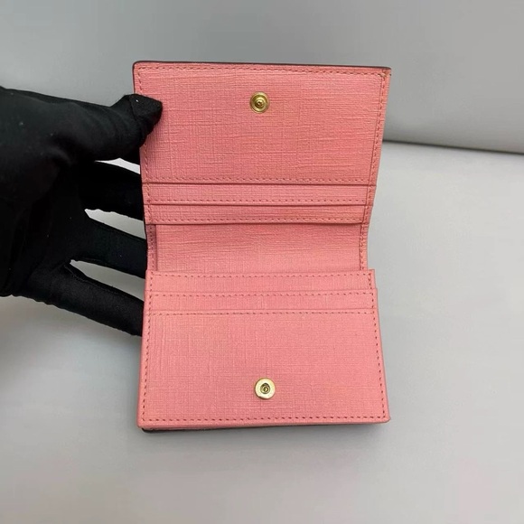 Authentic Gucci GG supreme monogram Face embroidered card wallet pink - Picture 3 of 9